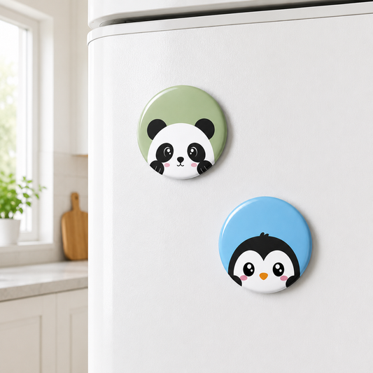 Cute Kawaii Animal Round Button — Lifestyle