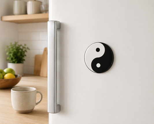 Yin Yang Round 58mm Magnet — Lifestyle