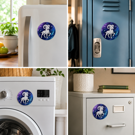 Zodiac Sign Round 58mm Magnet — Lifestyle