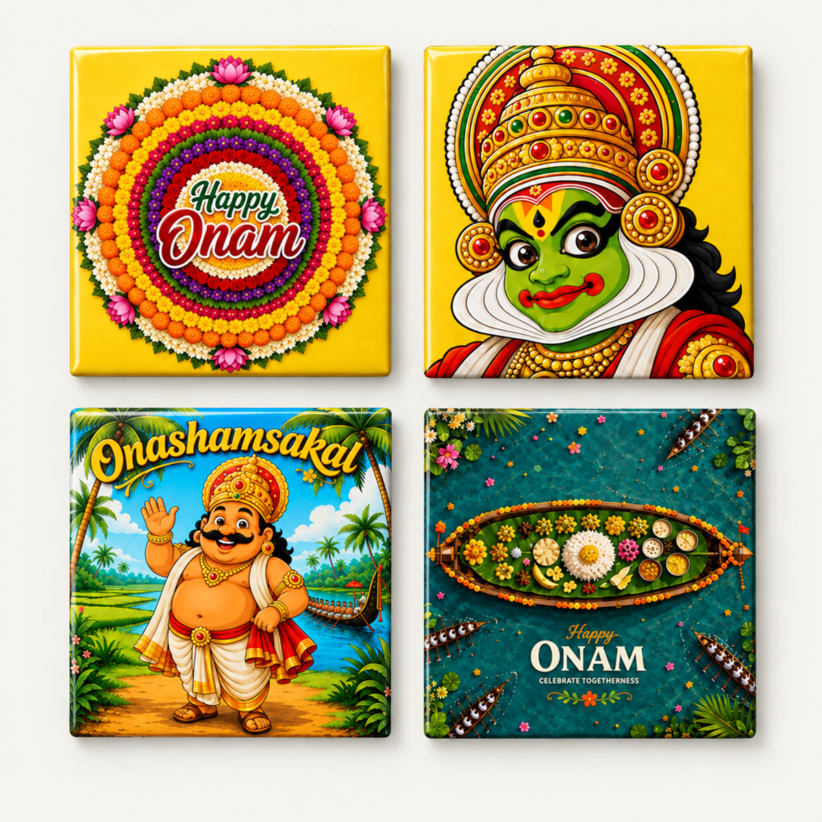 Onam Vibes Set of 4 2.5x2.5 in