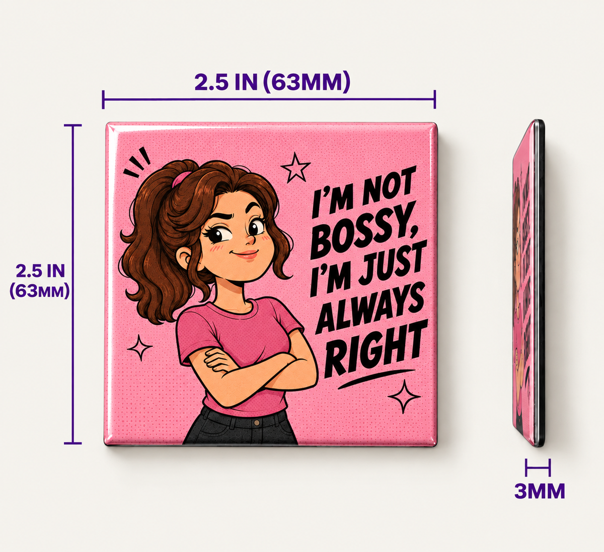 Playful Banter Sassy Quote 2.5x2.5 in