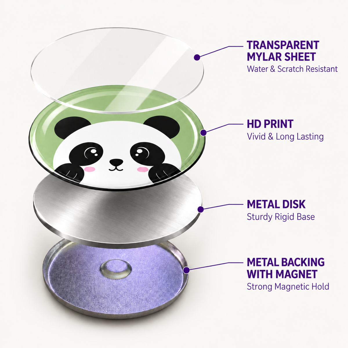 Cute Kawaii Animal Round Button
