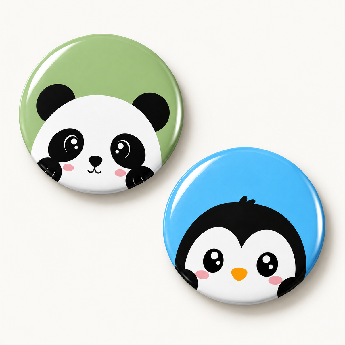 Cute Kawaii Animal Round Button