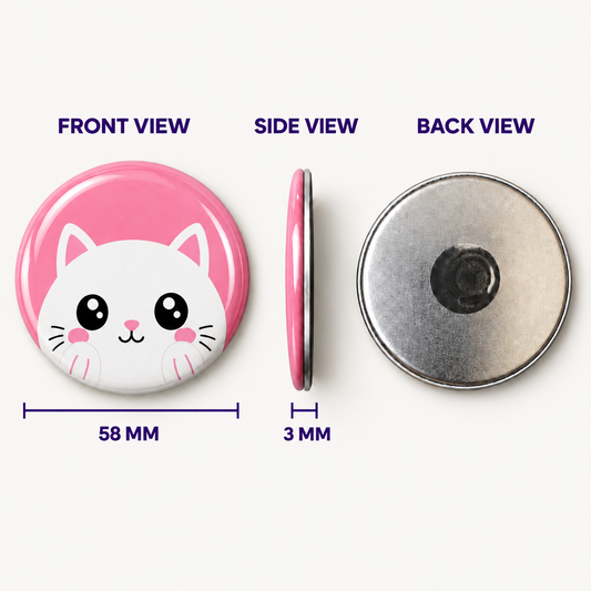 Cute Kawaii Animal Round Button