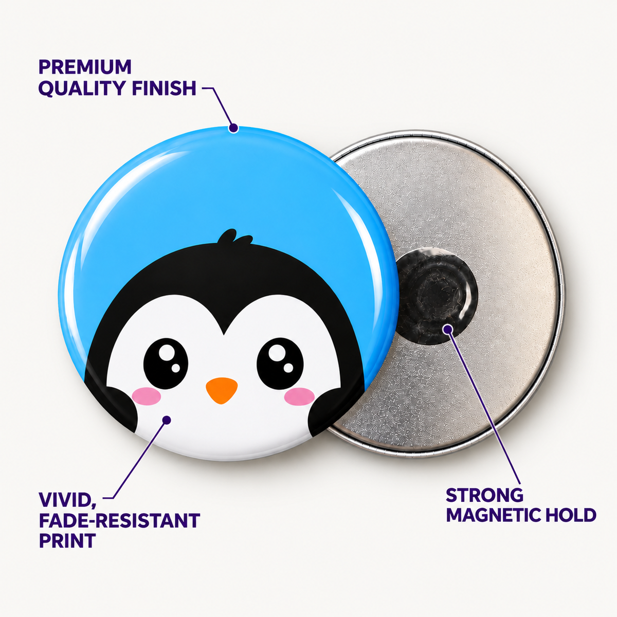 Cute Kawaii Animal Round Button