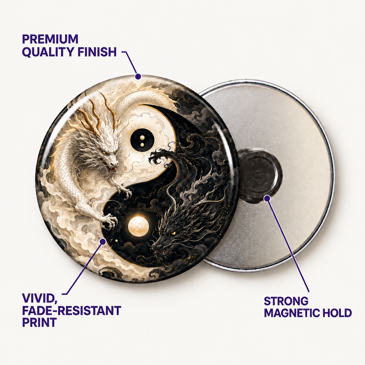 Yin Yang Round Magnet