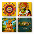 Onam Vibes Set of 4 2.5x2.5 in